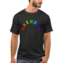 Camiseta de palabras en arco iris