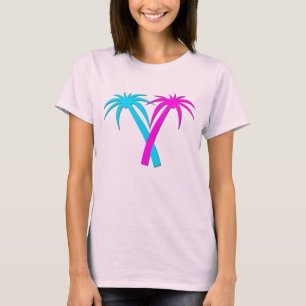 Camiseta de palmeras coloridas