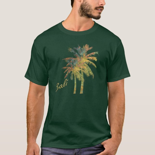 Camiseta de palmeras de Batik de otoño (Anverso)