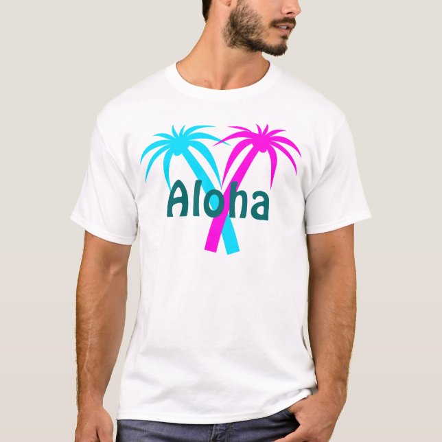 Camiseta de palmeras tropicales de Hawaii (Anverso)