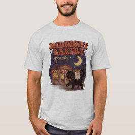 Camiseta de Panadería de Medianoche, Cute Black Ca