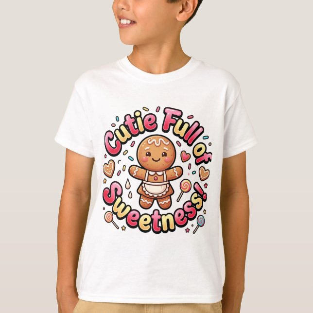 camiseta de panadero de pan de jengibre con cupcak (Anverso)
