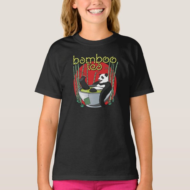 Camiseta de Panda bebedor de té de bambú (Anverso)