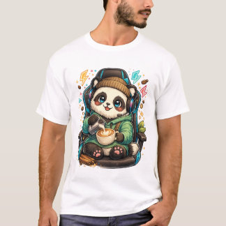 Camiseta de Panda Jugador de Café Adorable | Gami