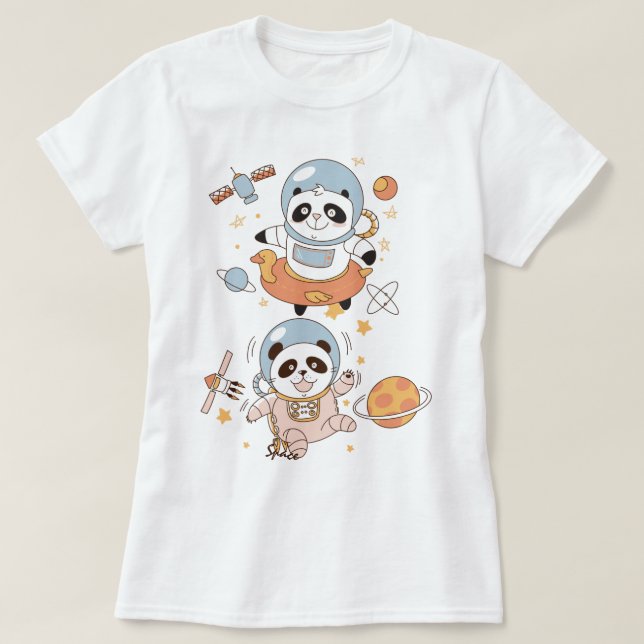 Camiseta de Pandas Espaciales (Diseño del anverso)