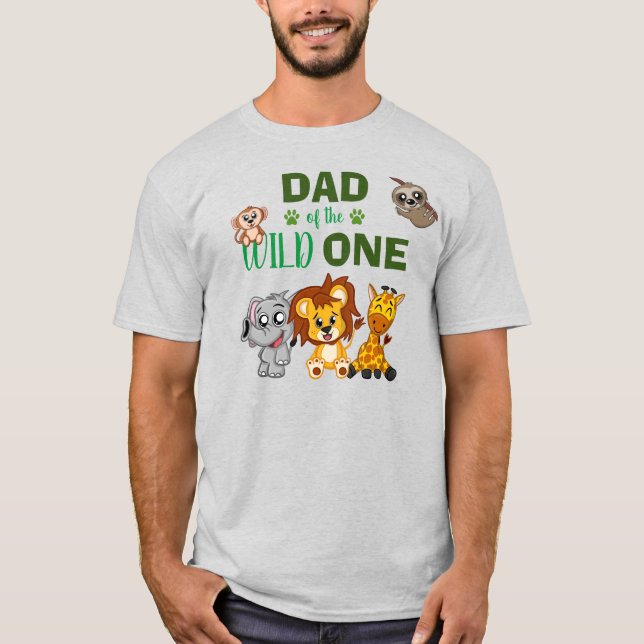 Camiseta de papá animal de zoológico salvaje de un (Anverso)