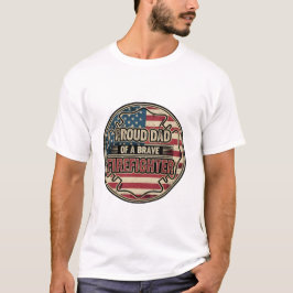 Camiseta de Papá Bombero con Bandera Americana Vin