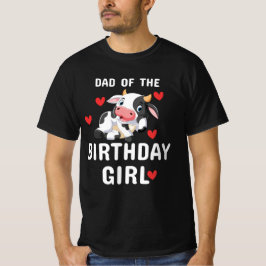 Camiseta de Papá de la Cumpleañera Granja | Vaca