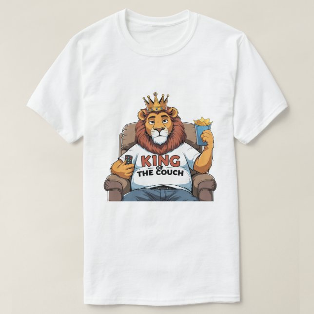 Camiseta de papá de león gracioso - Rey del sofá (Diseño del anverso)