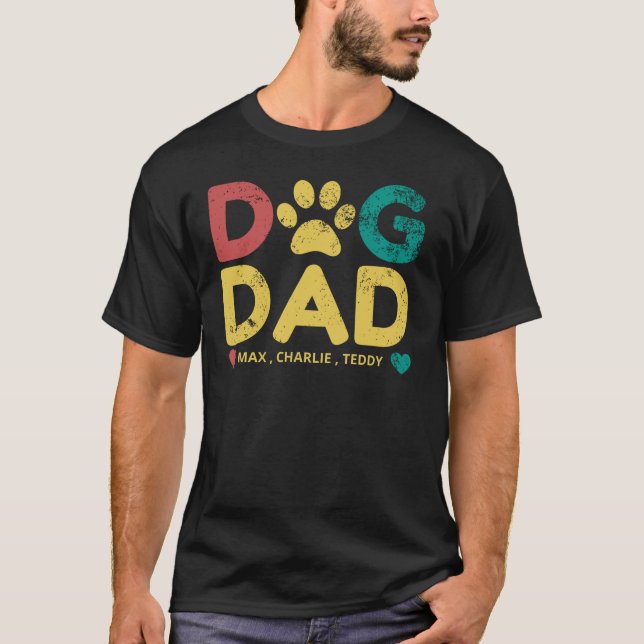 Camiseta de papá de perro/añada sus nombres de per (Anverso)