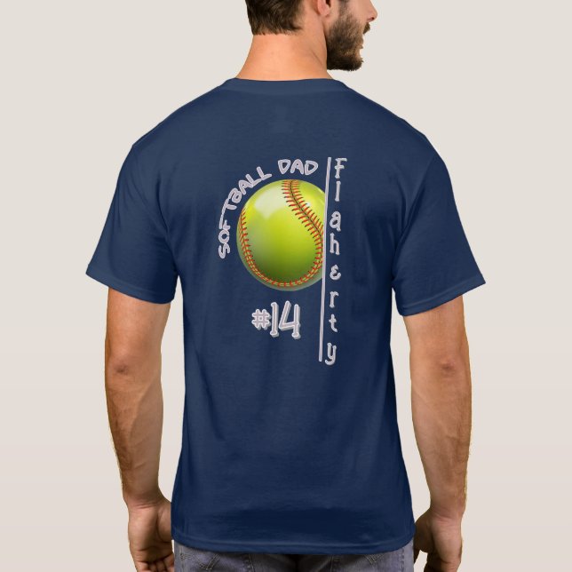 Camiseta de Papá de Sóftbol (Reverso)