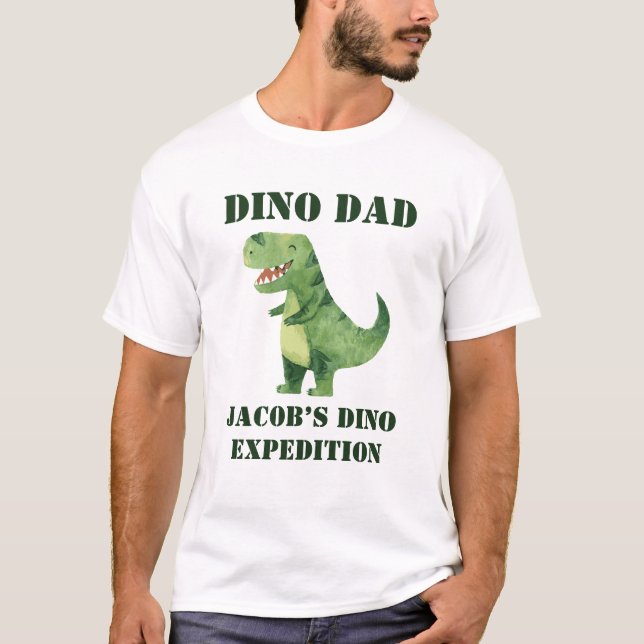 Camiseta de Papá Dino, Fiesta de Cumpleaños de Din (Anverso)