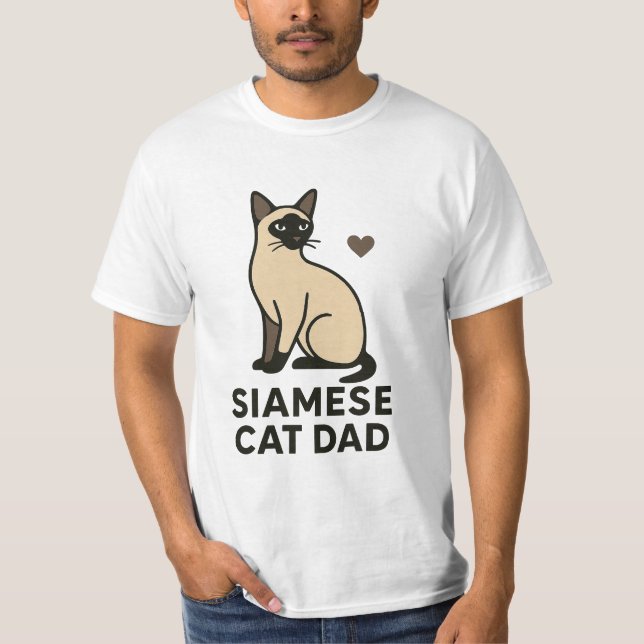 Camiseta De Papá Gato Siamés | Un regalo para los  (Anverso)