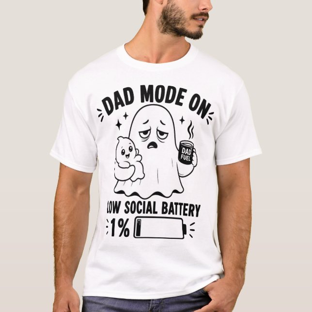 Camiseta de Papá Modo Fantasma Activado (Anverso)