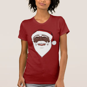 Camiseta de Papá Noel del afroamericano del