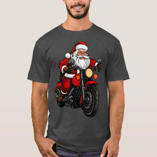 Camiseta de Papá Noel para motociclista