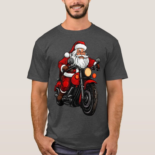 Camiseta de Papá Noel para motociclista (Anverso)