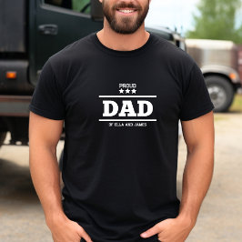 Camiseta de papá orgulloso de blanco y negro