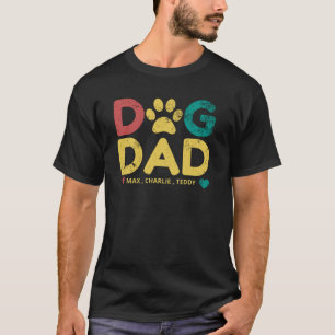Camiseta de Papá Perro/Añade los nombres de tus pe