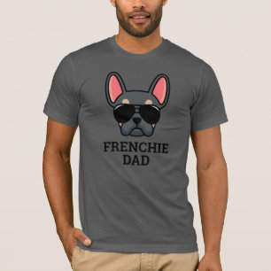 Camiseta de Papá Perro Bulldog Francés Azul y Beig