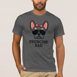 Camiseta de Papá Perro Bulldog Francés Azul y Beig