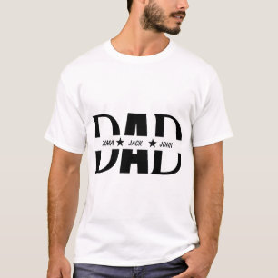Camiseta de Papá Personalizada con Nombres de Hijo