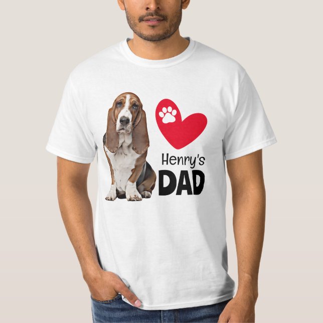 Camiseta de papá personalizada de Basset Hound (Anverso)