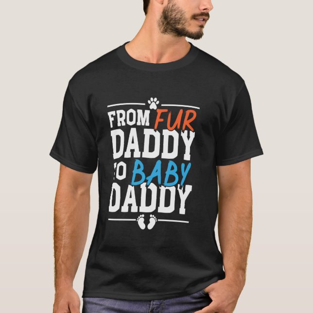 Camiseta De Papi Fur A Papi Bebé Invitación Grasa (Anverso)