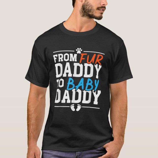 Camiseta De Papi Fur A Papi Bebé Invitación Grasa (Anverso)