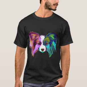 Camiseta de Papillon de perro colorido