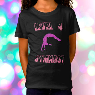 Camiseta de paralelismo rosa y morado para gimnast