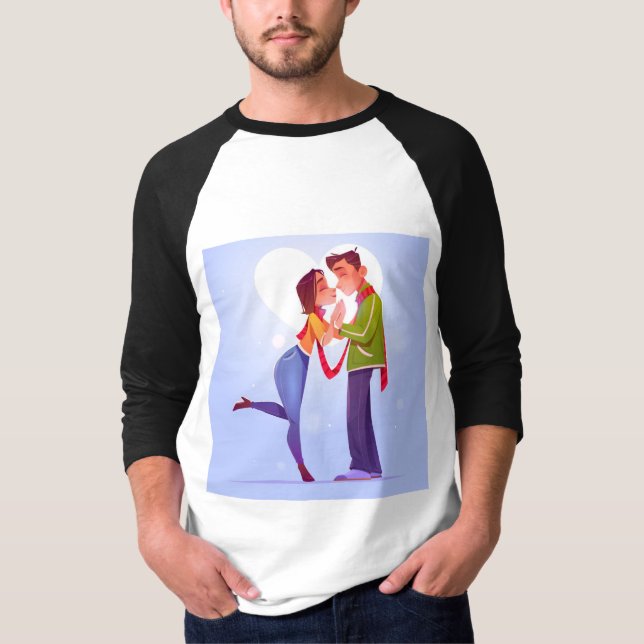 camiseta de pareja de día-valentina-plana (Anverso)