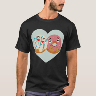Camiseta de pareja de donas adorables