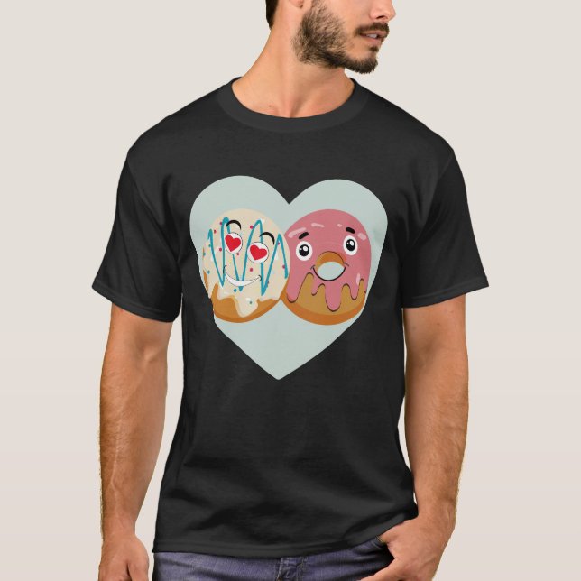 Camiseta de pareja de donas adorables (Anverso)