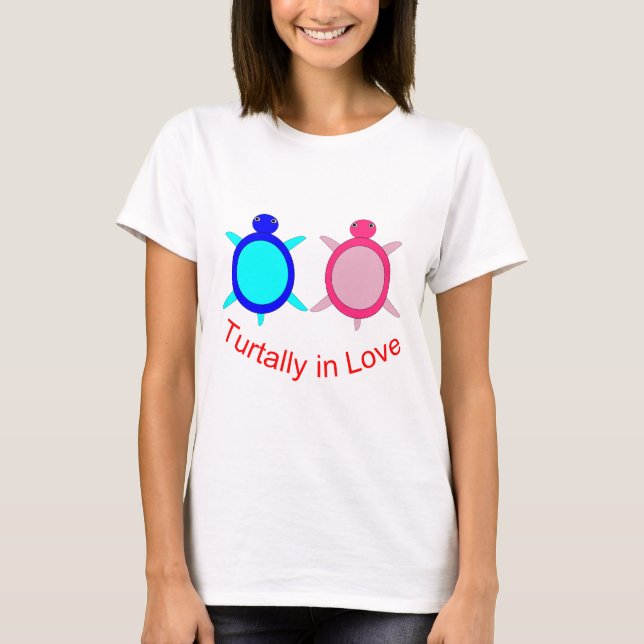 Camiseta De Pareja De Tortuga Cuta (Anverso)