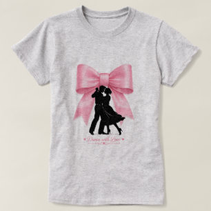 Camiseta de pareja romántica con lazo rosa Baile c