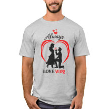 Camiseta de Pareja Romántica Love Wins Regalo para