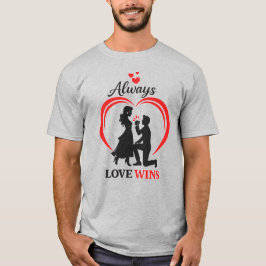Camiseta de Pareja Romántica Love Wins Regalo para