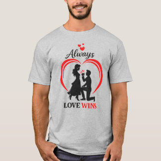 Camiseta de Pareja Romántica Love Wins Regalo para