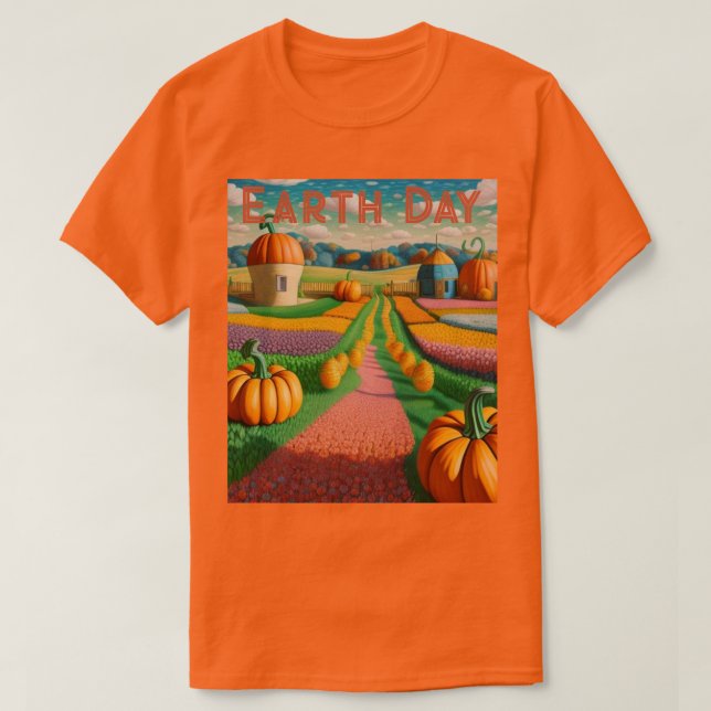 Camiseta de paro de calabaza de AI Art Earth Day (Diseño del anverso)