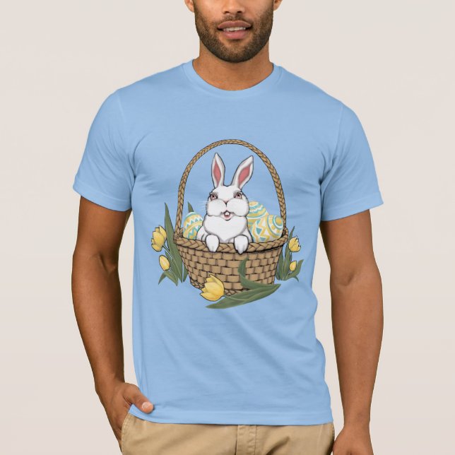 Camiseta de Pascua Cesta de conejo de pascua Camis (Anverso)