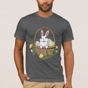 Camiseta de Pascua Cesta de conejo de pascua Camis