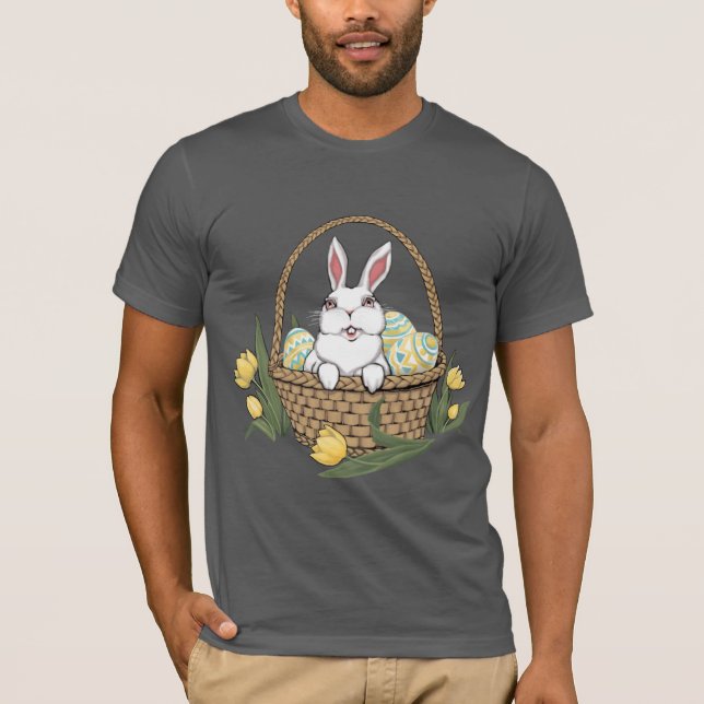 Camiseta de Pascua Cesta de conejo de pascua Camis (Anverso)