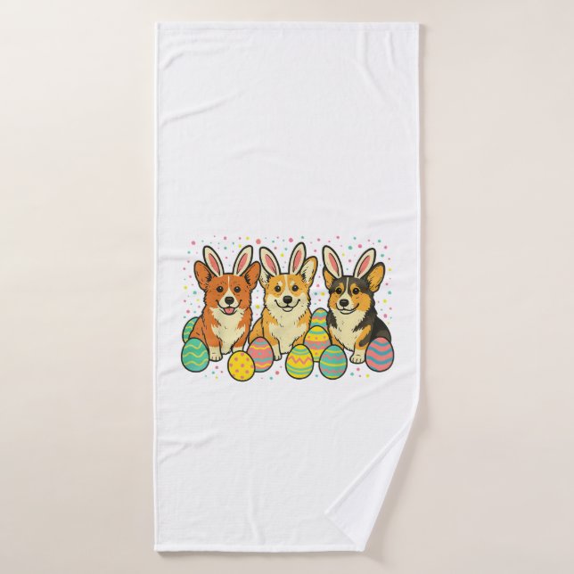 Camiseta de Pascua de Corgi_1 (Toalla de baño)