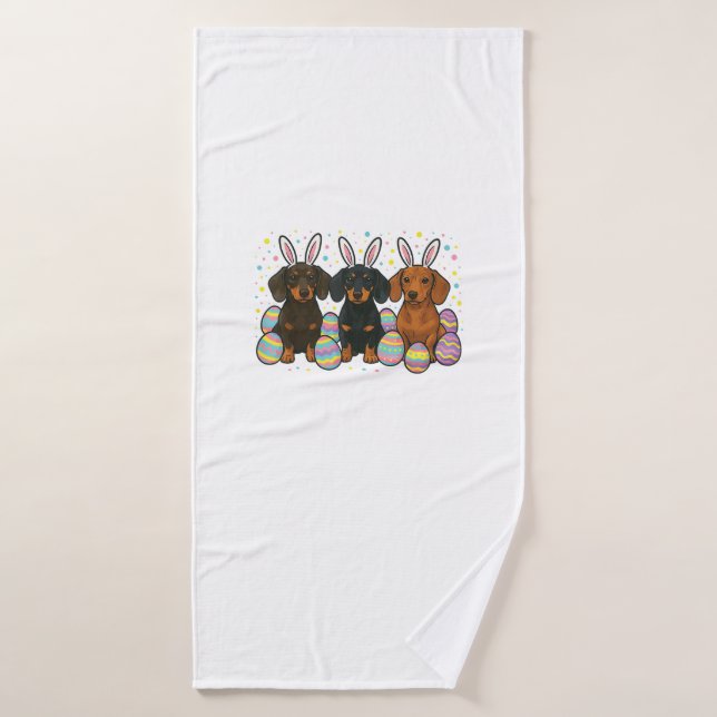 Camiseta de Pascua de Dachshund (Toalla de baño)