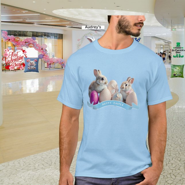 Camiseta de Pascua Dos Conejos y Huevos de Pascua (Subido por el creador)