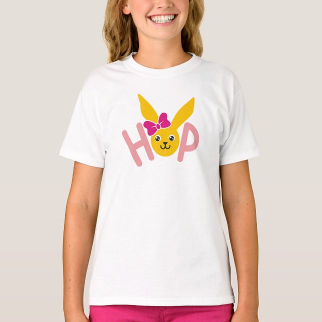 Camiseta de Pascua para niños de Bunny Hop Chicas (Anverso)