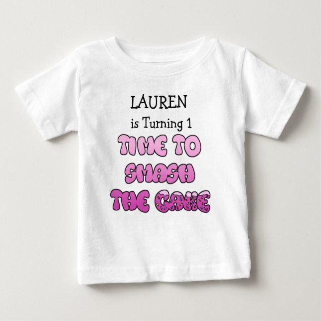 Camiseta de pastel de cumpleaños para niña, nombre (Anverso)