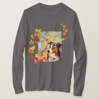 Camiseta de Pastor Australiano y Mariposas Monarca