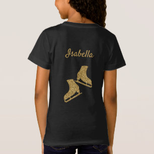 Camiseta de patinaje sobre hielo patina purpurina 